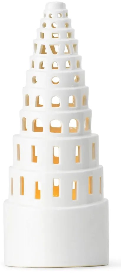 Biely keramický vianočný svietnik Kähler Design Lighthouse, ø 9 cm