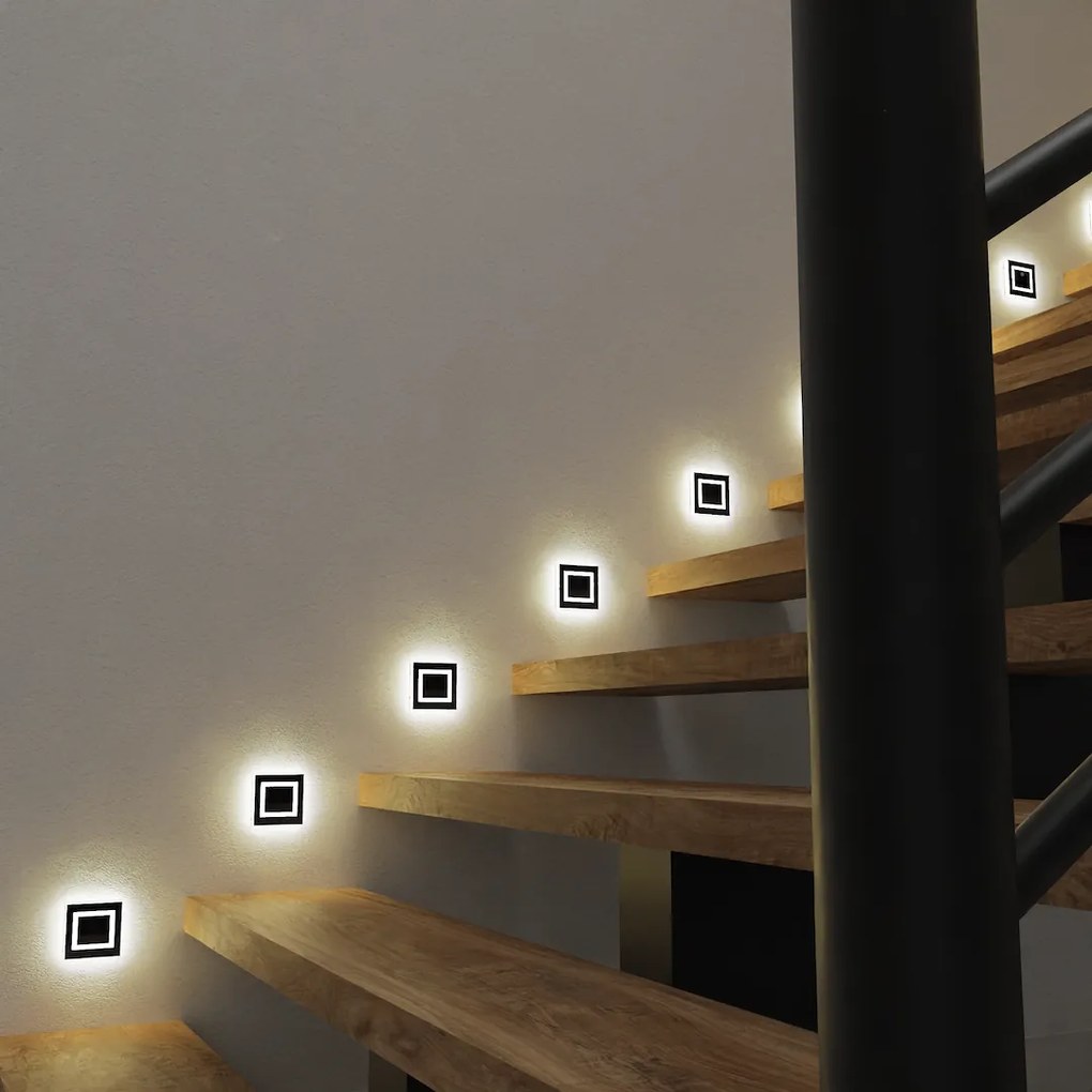 Schodiskové LED svietidlo Evra, 1x LED 0,6w, 3000k, b