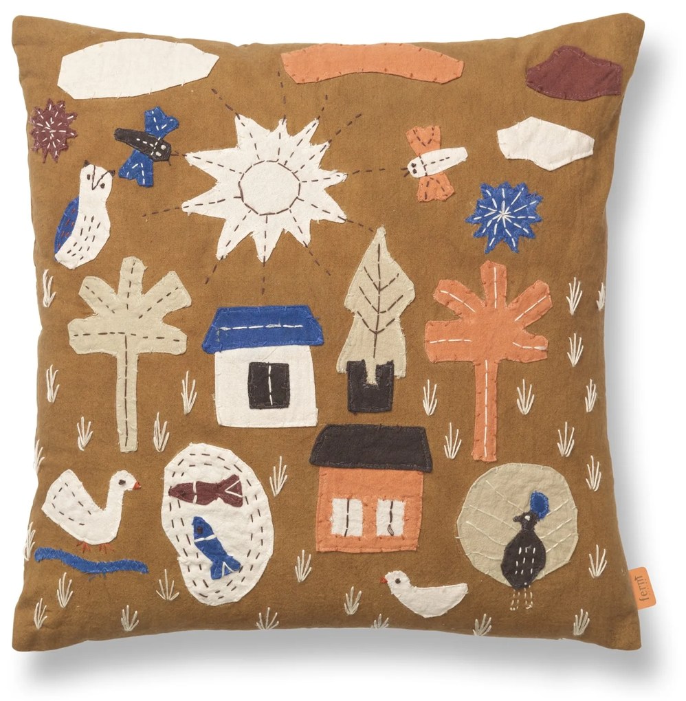 Ferm Living Vankúš z organickej bavlny Village Sugar Kelp 40 × 40 cm