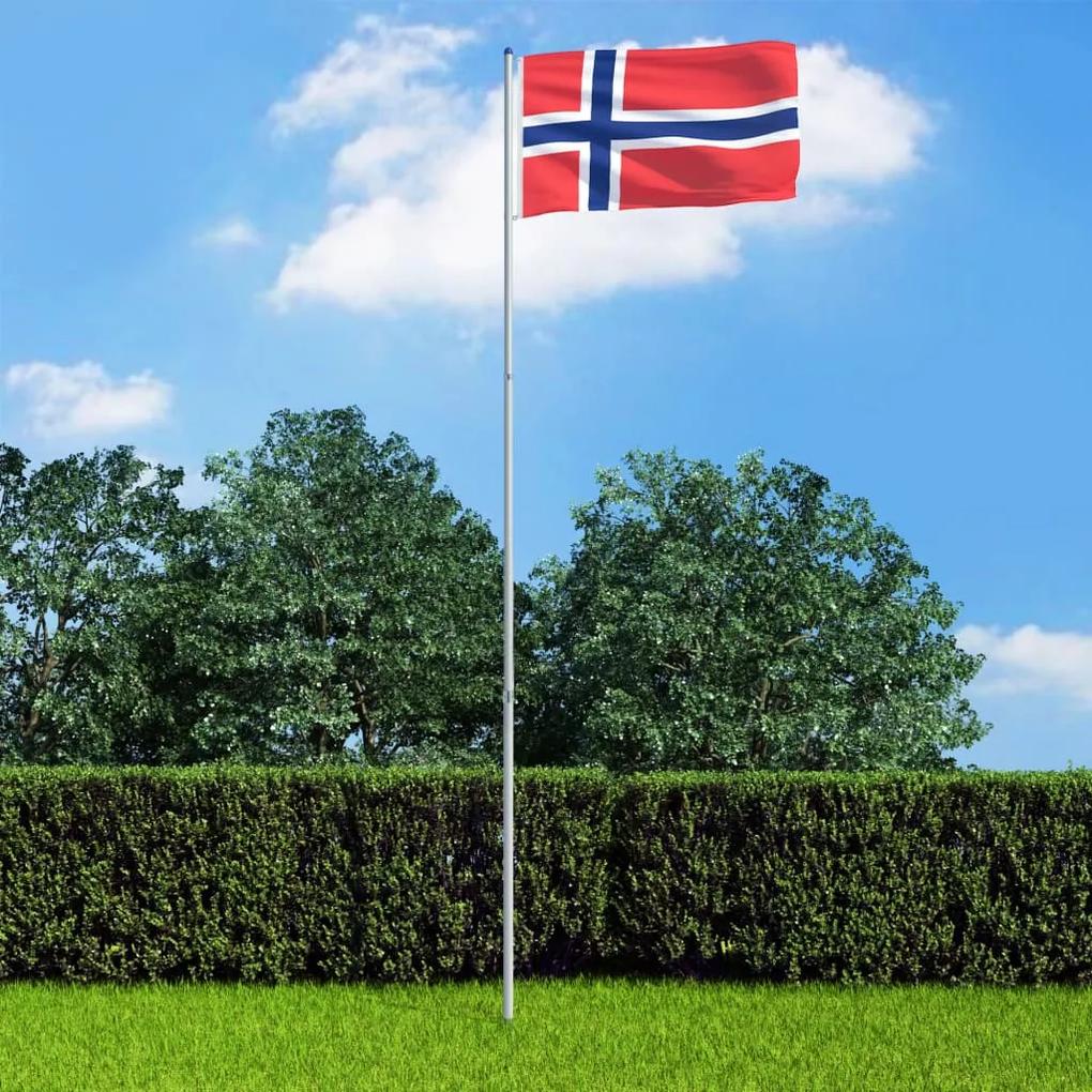 vidaXL Nórska vlajka a stĺp 6 m hliníkový
