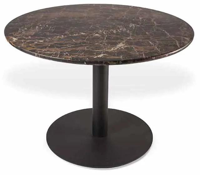 Jedálenský stôl Slab s mramorovým vzhľadom ∅ 100 × 75 cm