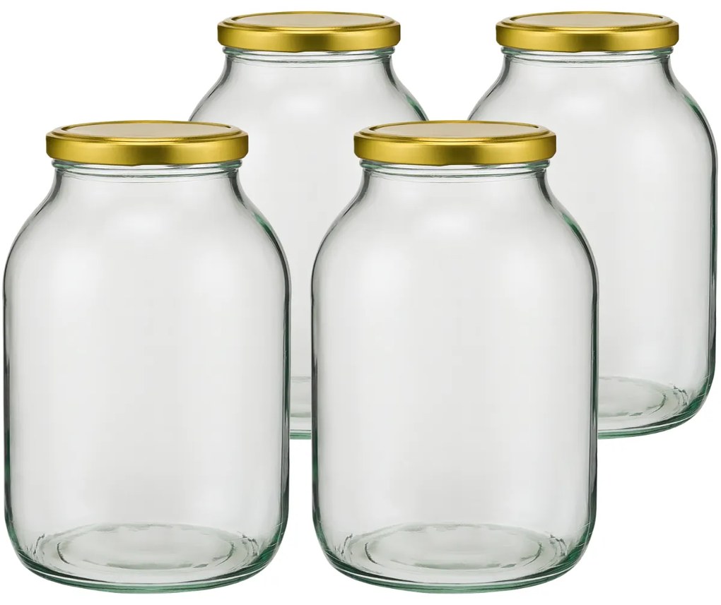 Browin Sada zaváracích pohárov s viečkom Twist, 4 l, 4 ks