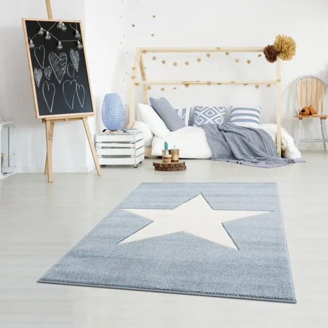 Koberec Happy Rugs SHOOTINGSTAR modrý / biely