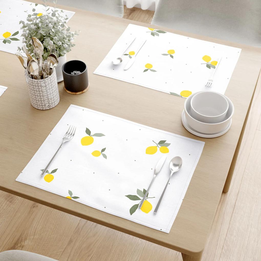 Goldea prestieranie na stôl 100% bavlnené plátno - citróny - sada 2ks 30 x 40 cm