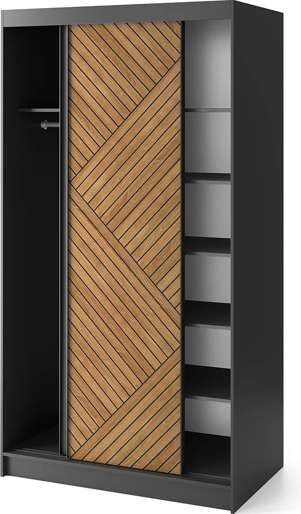 Šatní skříň Marrphy 120 cm dub Caramel/černá