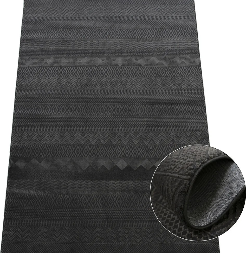 Koberec Zurich 1901 Dark Grey – sivý obdĺžnikový so vzorom Rozmer: 200x290 cm