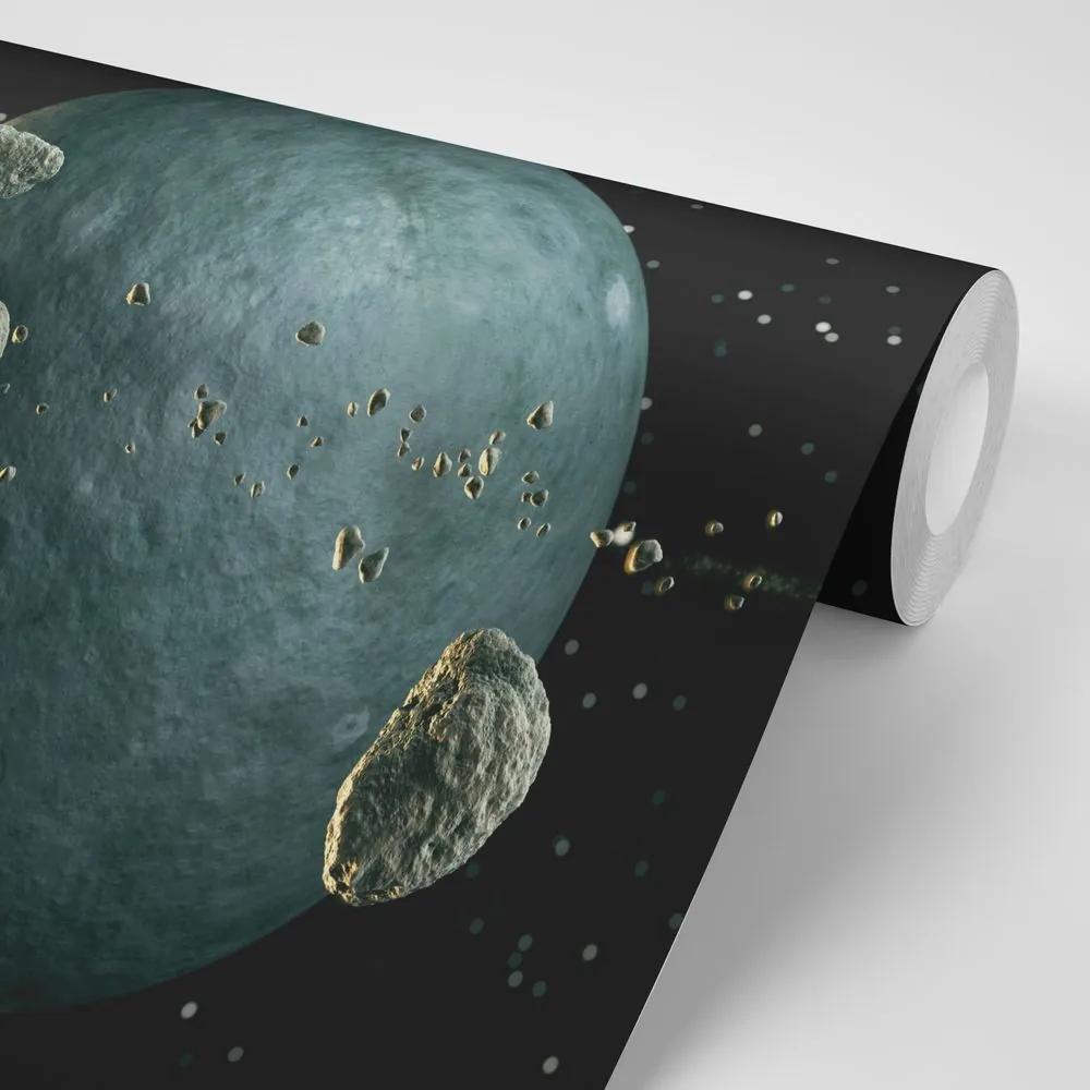 Samolepiaca tapeta meteority v okolí planéty - 150x100