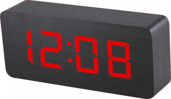 Digitálny LED budík MPM s dátumom a teplomerom C02.3565.90 RED, 21cm