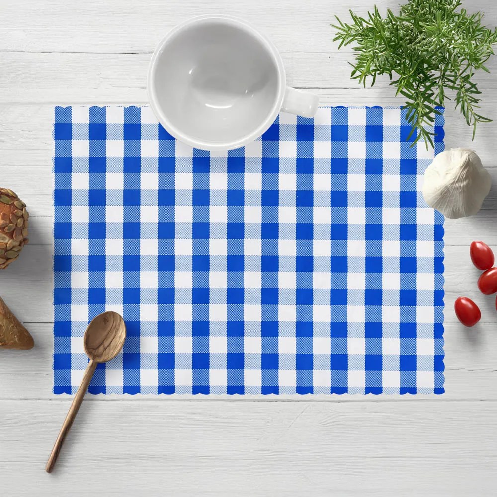 Biante Teflónové prestieranie na stôl TF-070 Modro-biela kocka 30x40 cm