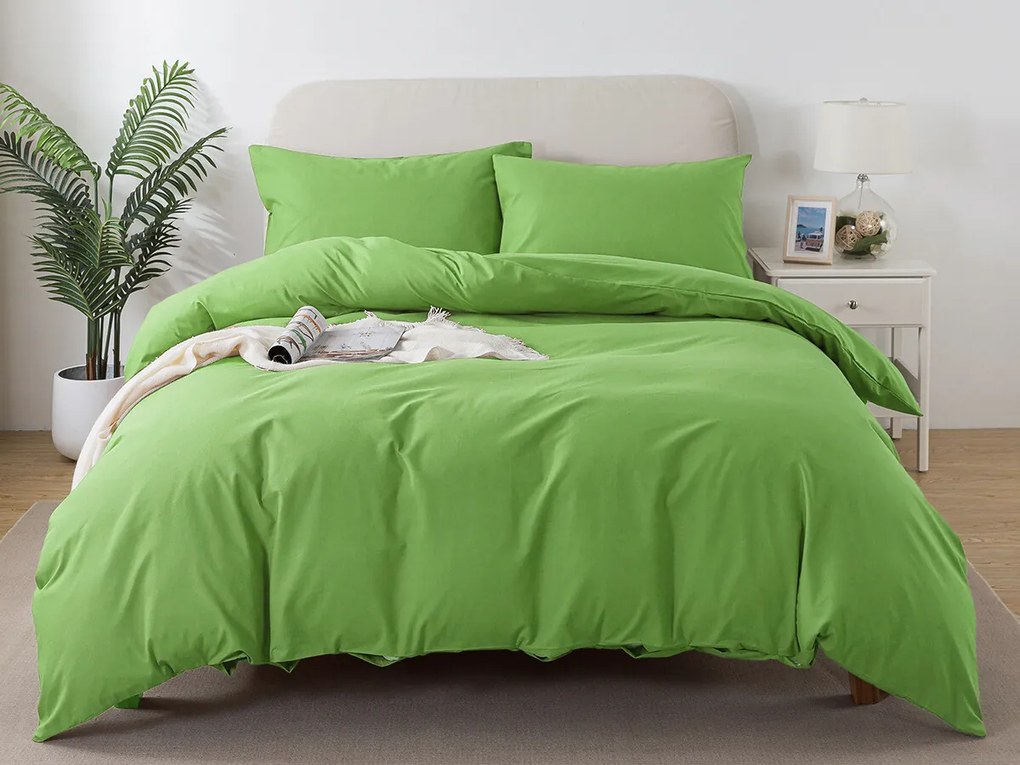 XPOSE® Bavlnené Renforcé obliečky EVITA na dve lôžka - matcha