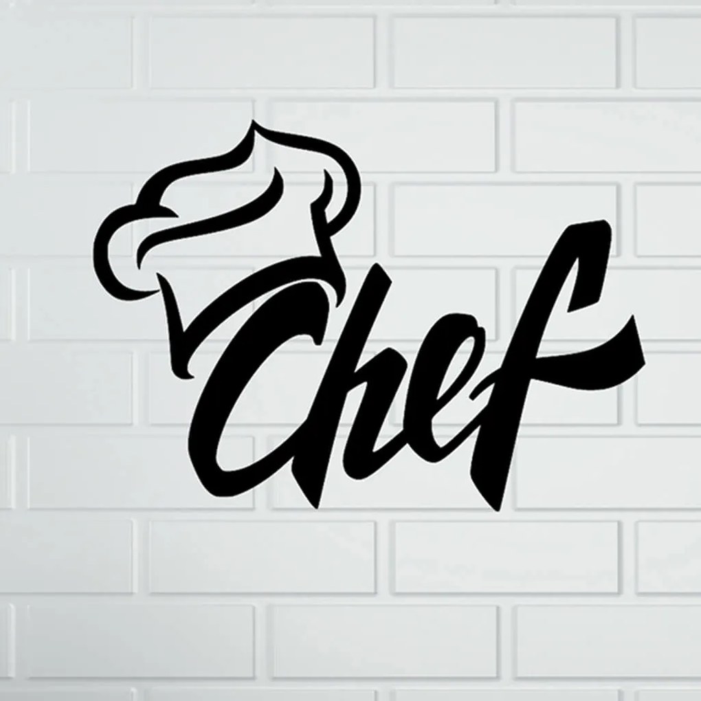 Veselá Stena Samolepka Chef Farba: hnědá, Veľkosť: 40 x 28 cm