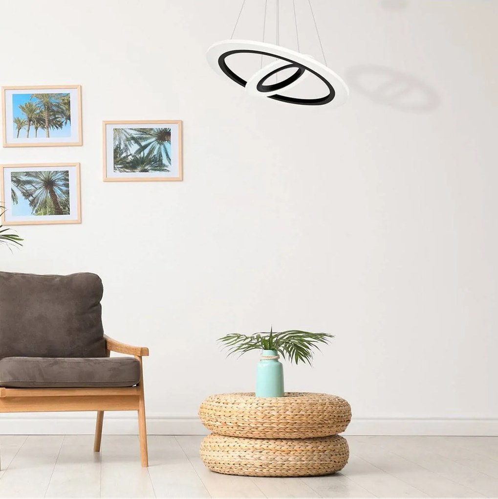 Závesné LED svietidlo Cosmo, 2x LED 36w, b/w