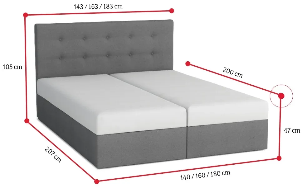 Čalúnená posteľ DOUBLE 1 + úložný priestor + matrac - cosmic160 / 160x200