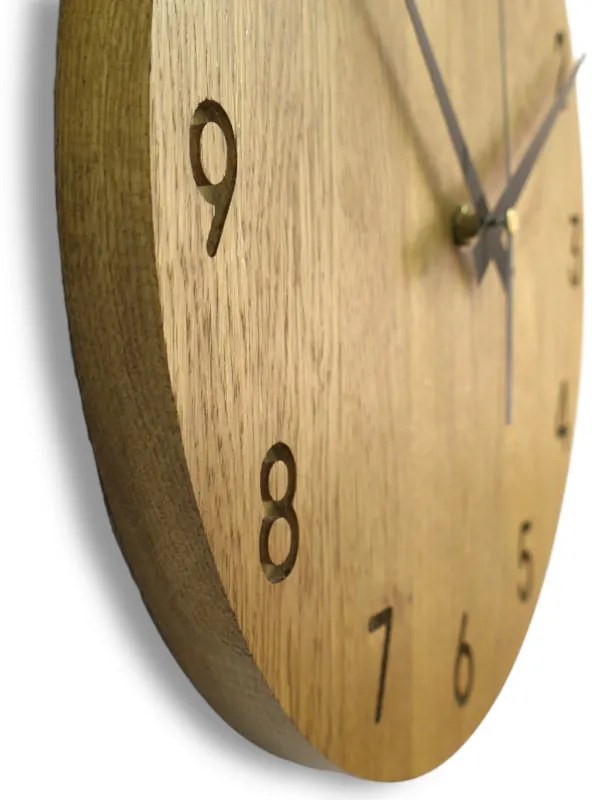 Minimalistické dubové nástenné hodiny, tichý quartzový pohon, moderná dekorácia I SENTOP MAS002-akcia20
