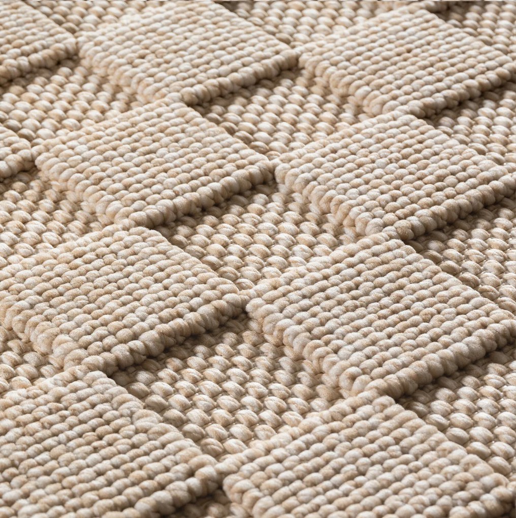 Ayyildiz, Kusový koberec Helix 2203 beige kruh, 80x80, béžová, chodba / predsieň