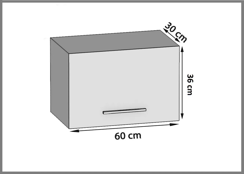 Kuchynská skrinka Belini nad digestor 60 cm šedý mat TOR SGP60/2/WT/SR/0/B1