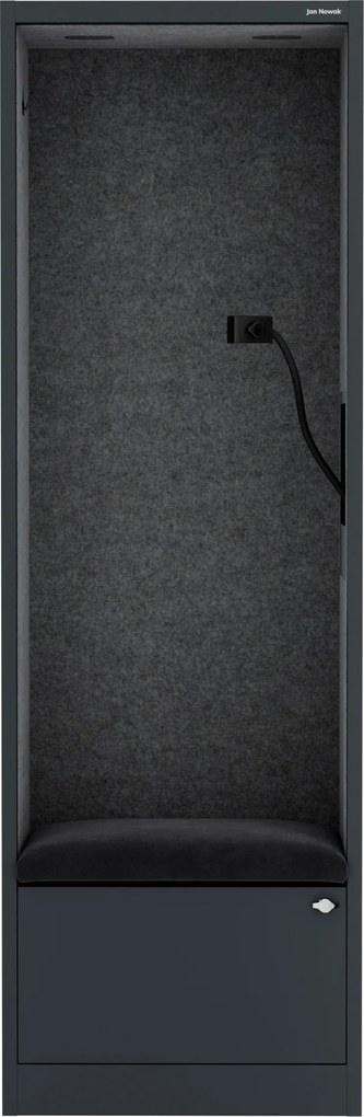 Akustická kabína SALLY MentalBox 600 mm – antracitový korpus, tmavosivé sedadlo