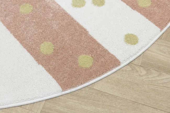 Koberec LIMA M044A krémový / ružový / zlatý polkruh