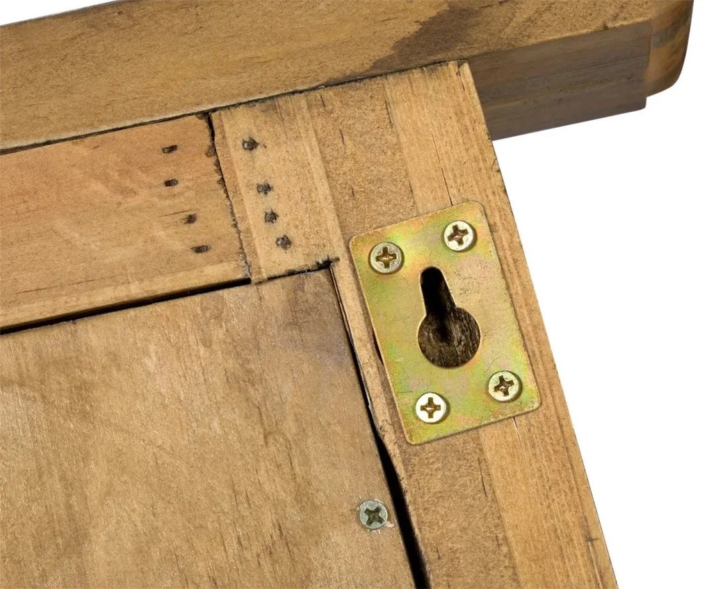 furniture-nabytek.cz - Masivní koupelnové zrcadlo Rangún z recyklované borovice, lakované, hnědé – 70×12×77 cm