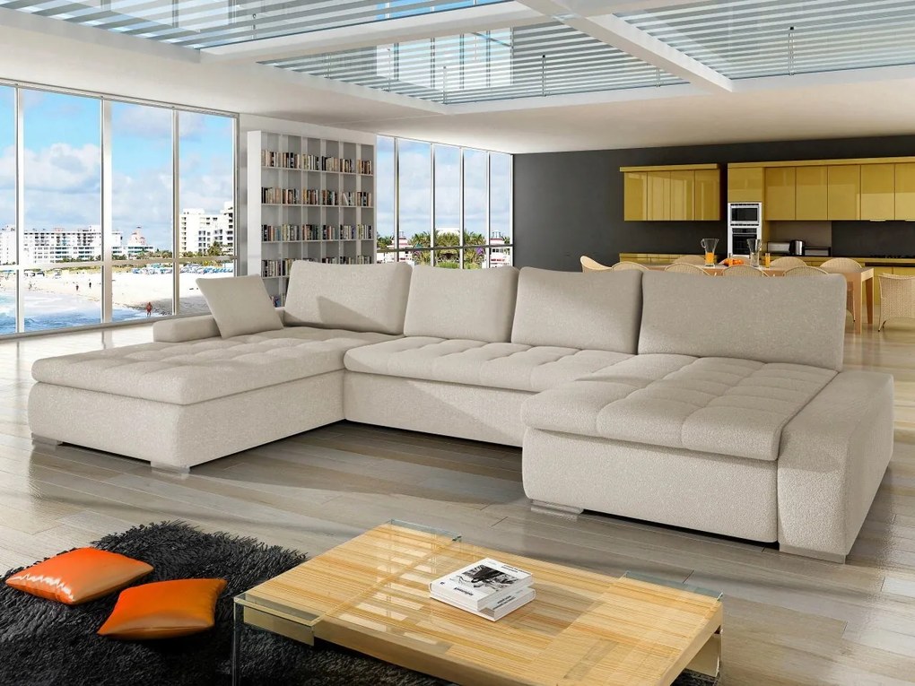 Rohová sedacia súprava Carmine (svetlobéžová)