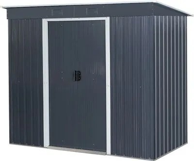 Záhradný domček Strend Pro 217x110x174 cm, plech, antracit, so základňou ()