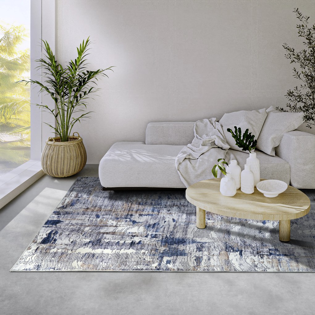 ELLE Decoration, Kusový koberec Imagination New 106035 Dark blue/Beige z kolekcie Elle, 80x150, modrá, obývacia izba