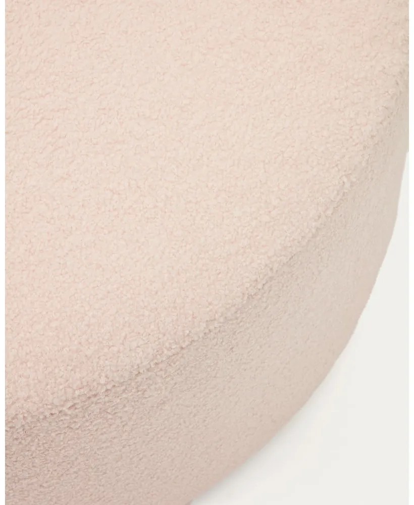 Svetloružový taburet z textílie buklé Kaeli – Kave Home