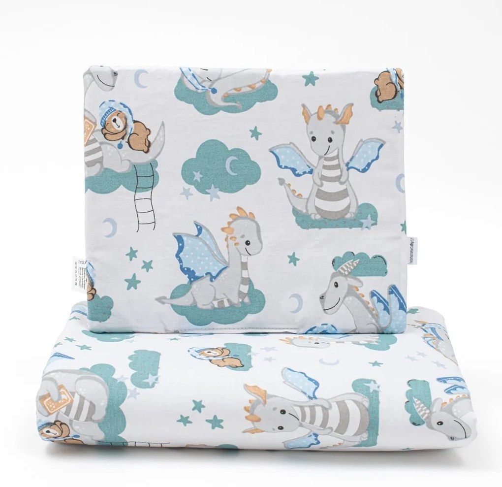 Obojstranný Set z Velvet a bavlny do kočíka New Baby Dráčik