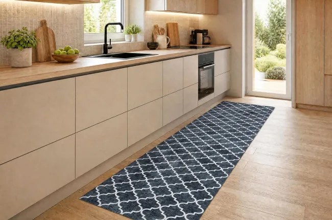 Protišmykový behúň LOTUS CLOVER 60924 čierny