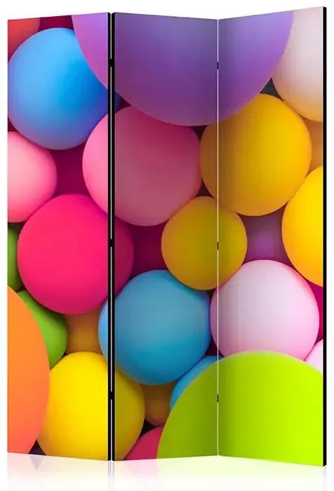 Paraván - Colourful Balls [Room Dividers] Veľkosť: 135x172, Verzia: Akustický