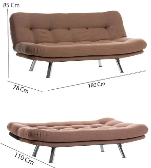 Dvojmiestná rozkladacia pohovka BINA svetlohnedá