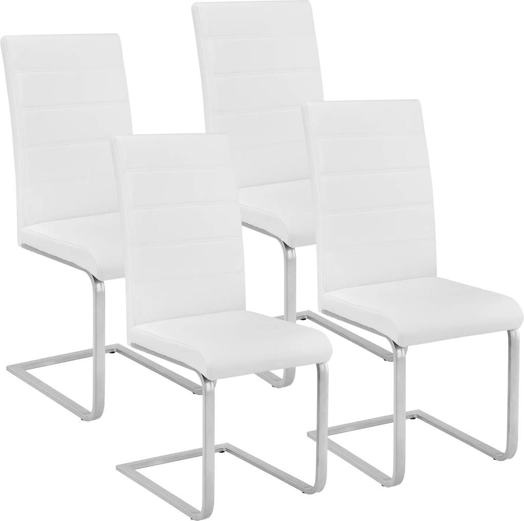 tectake 402554 4 hojdacie stoličky, umelá koža - bílá, 41.00 cm x 99.00 cm x 52.00 cm