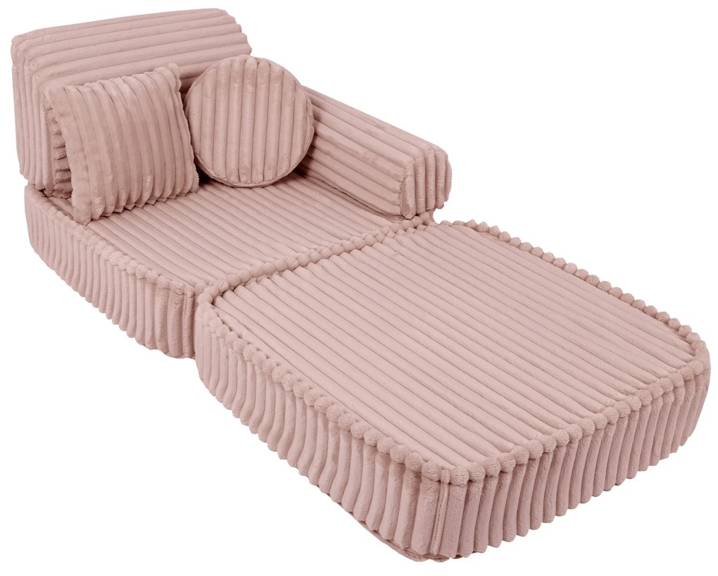 MeowBaby® Churros detská pohovka Plus, Ruby Chocolate Pink