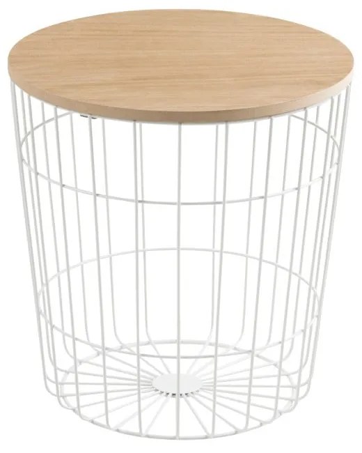 Biely odkladací stolík Actona Lotus Light, ø 39 cm