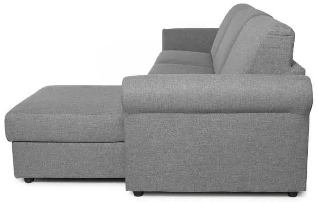 Rohová sedacia súpravana každodenné spanie SAVONA s rozkladom, sivá (penelope 22), 140