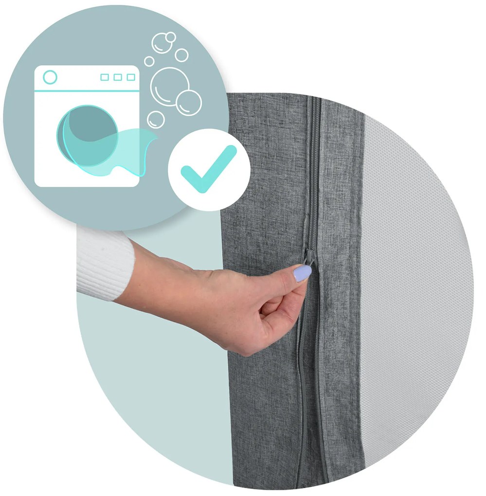 Bezpečnostná zábrana k posteli 180 cm Nukido NK-227 - sivá