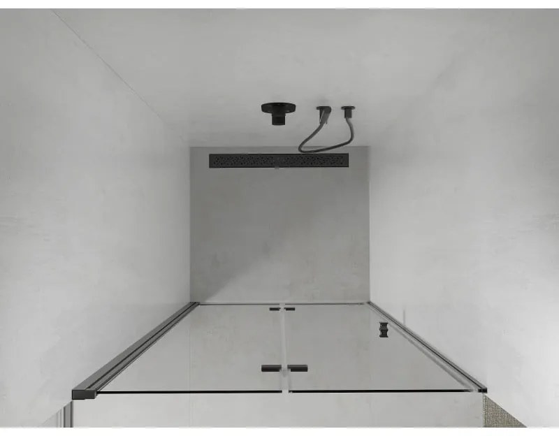 Mexen Lima, skladacie sprchové dvere do otvoru 70 x 190 cm, 6mm číre sklo, čierny profil, 856-070-000-70-00