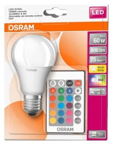 LED RGB Stmievateľná žiarovka STAR+ A60 E27/9W/230V 2700K - Osram