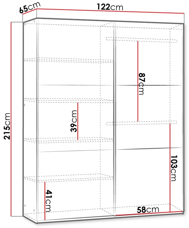Šatníková skriňa Olevaro 12 (biela + zrkadlo). Vlastná spoľahlivá doprava až k Vám domov. 1122753
