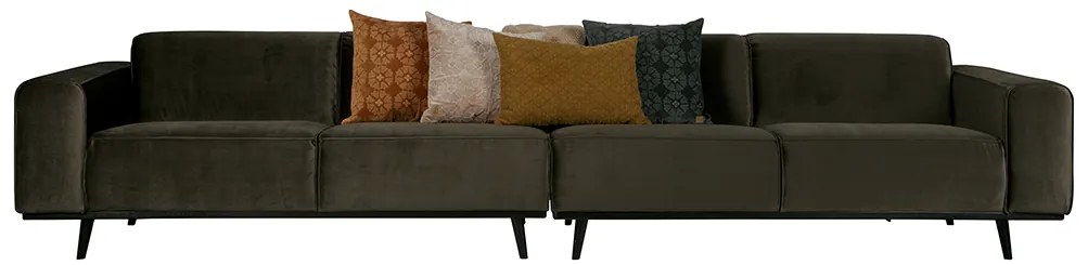 BePureHome Statement XL 372 cm veľká zamatová sedačka - Sivohnedá