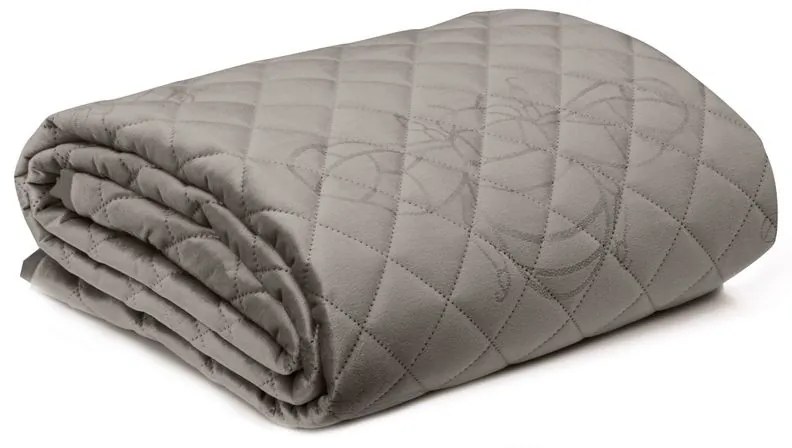 EUROFIRANY Zamatový prehoz, vyrobený technikou "hot press" s potlačou fólie 170 cm x 210 cm strieborná 100 % polyester Rozmery textílií: 170 cm x 210 cm