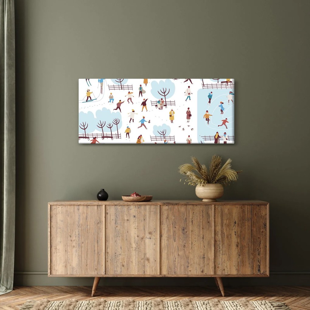 Obraz - Veselá zima (120x50 cm)