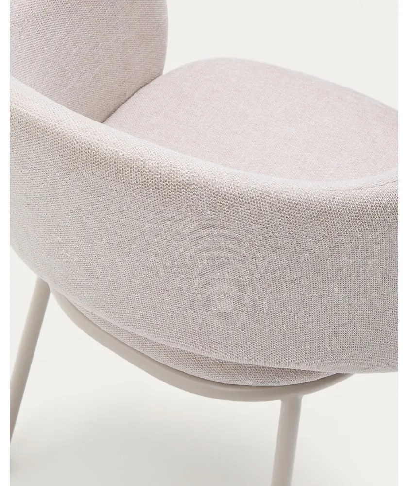 Krémovobiele čalúnené jedálenské kreslo Maina – Kave Home