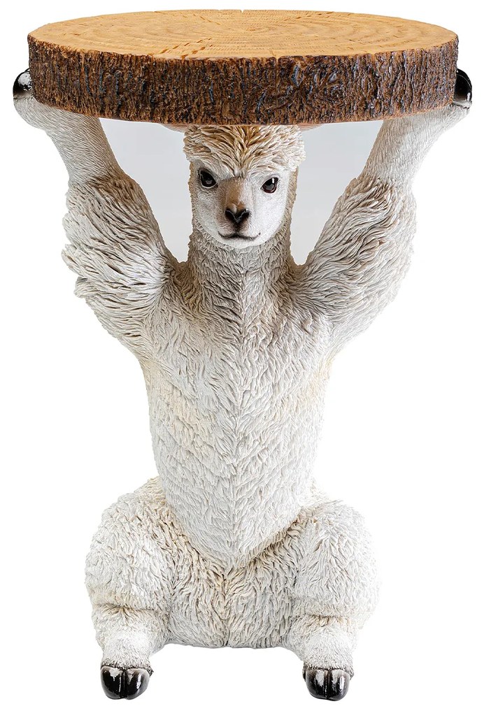 Lama Animal príručný stolík biely Ø32 cm