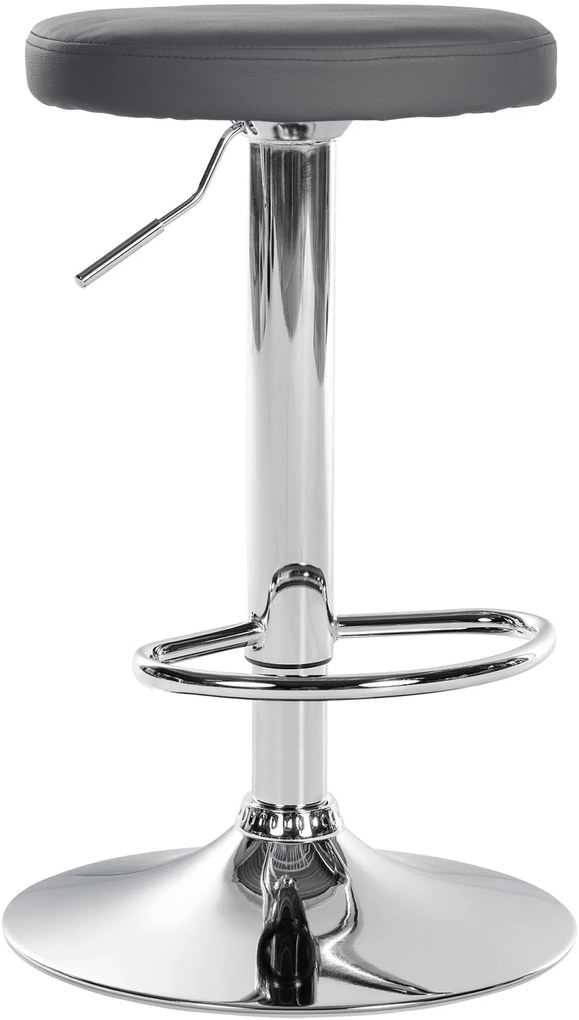 Barová stolička Ponte - koženka, chróm rám - Sivá