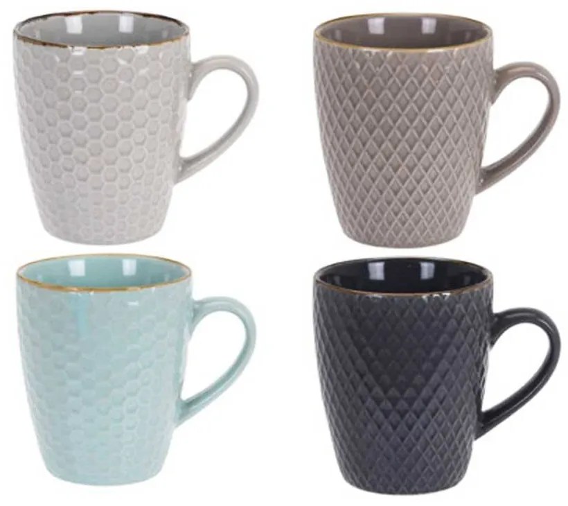 Keramický hrnček Glamour 230 ml sada 4ks