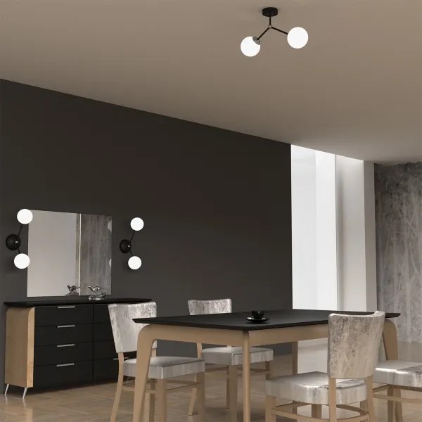 Prisadený luster JOY 2xE14/40W/230V čierna/lesklý chróm