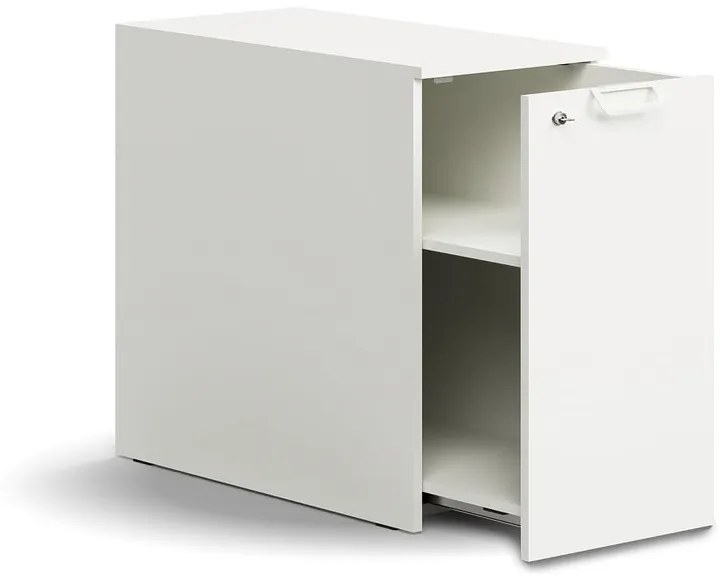 Uzamykateľná bočná skrinka QBUS, pravá, 740x400x800 mm, biela