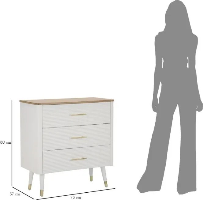 Dizajnová komoda Gerlinde 78 cm biela