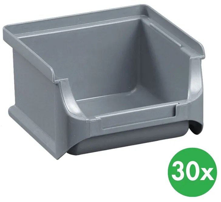 Plastové boxy PLUS 1, 102 x 100 x 60 mm, sivé, 30 ks